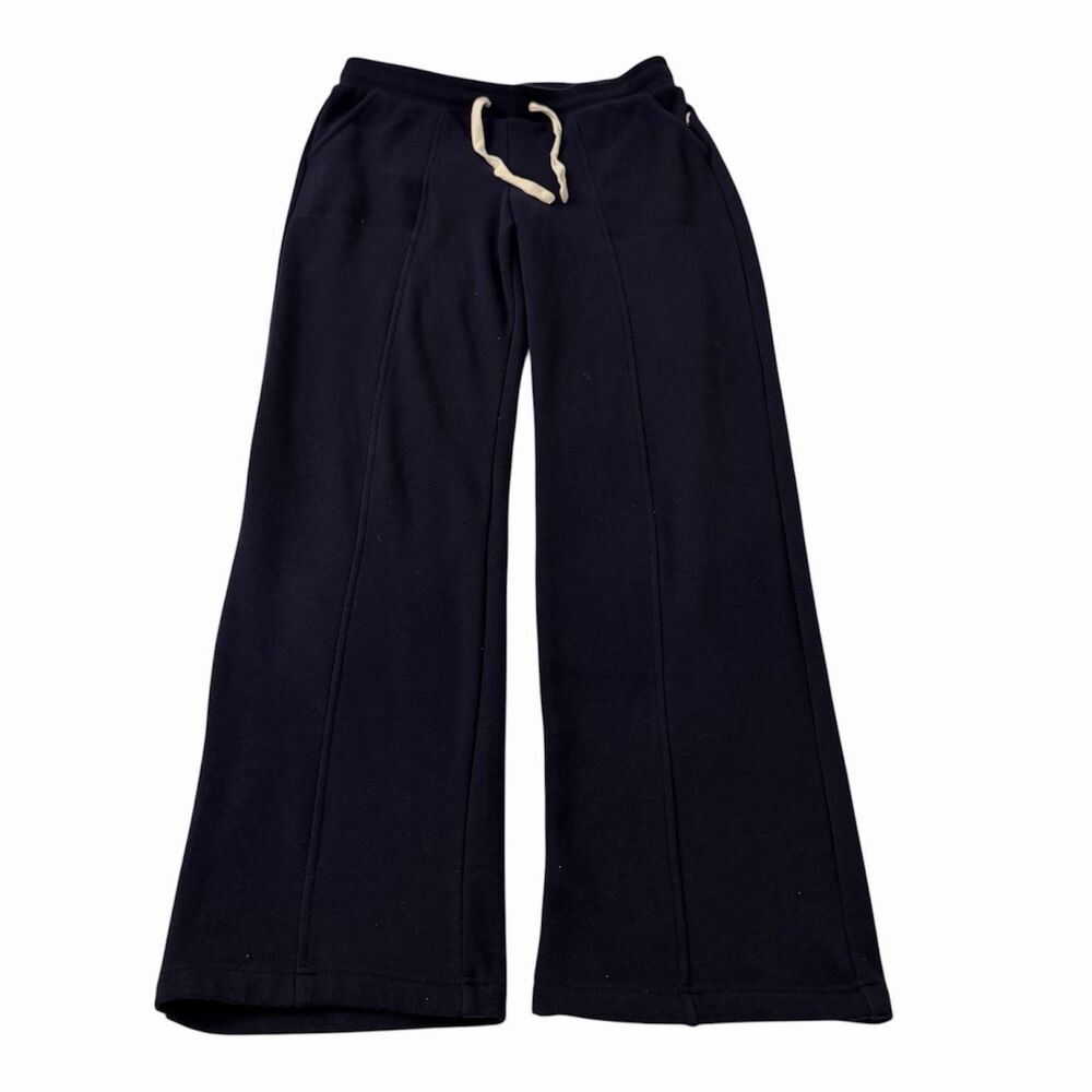 UGG Wide Leg Lounge Pants Womens Medium Navy Blue Fleece Lined Drawstring Cozy